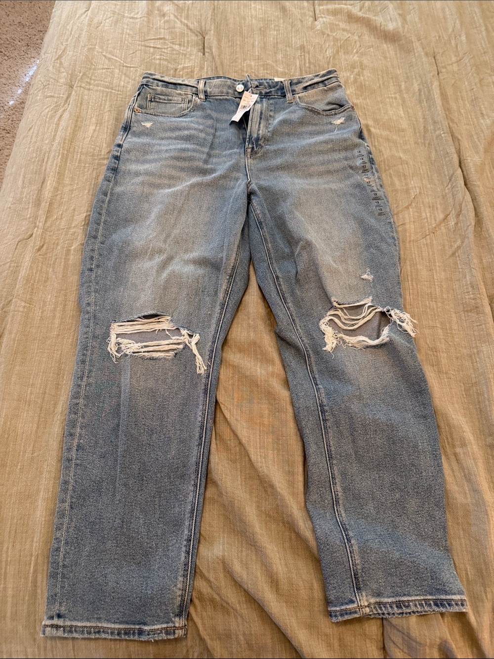 Women's Light Blue Distressed Jeans
